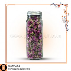 جار شیشه ای چهارگوش درب کانتینری سایز 1